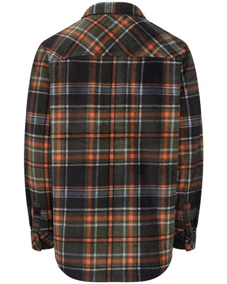 HOGGS OF FIFE Balbeggie Fleece Shacket - Mens - Green/Rust
