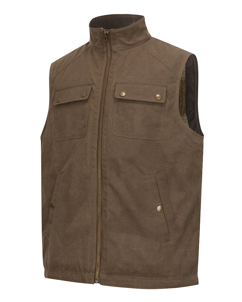 HOGGS OF FIFE Balfour Waxed Canvas Gilet - Mens - Rock