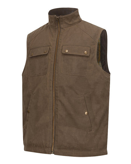 HOGGS OF FIFE Balfour Waxed Canvas Gilet - Mens - Rock