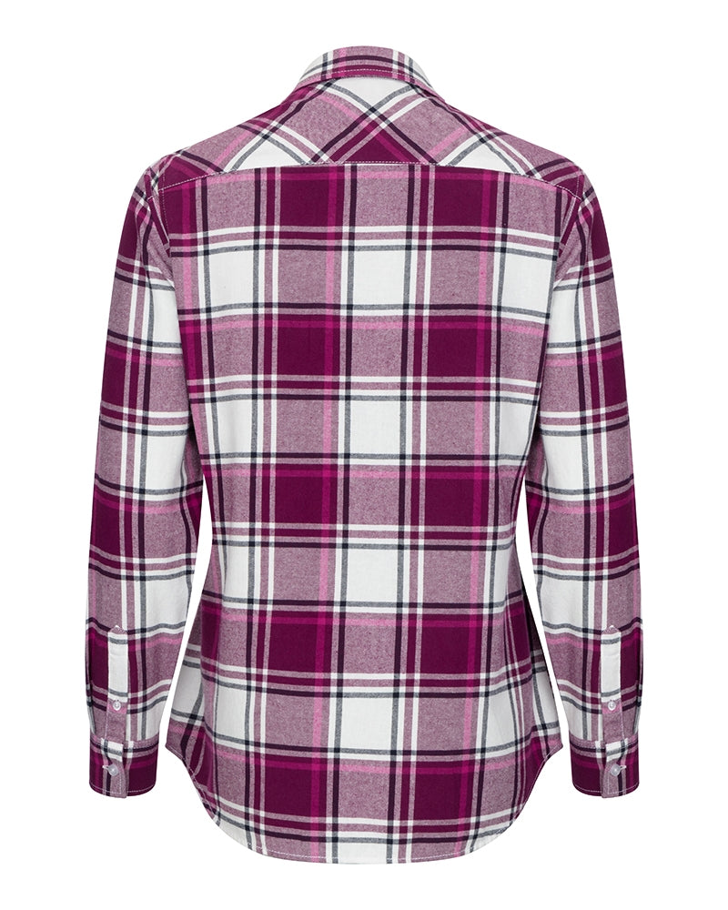 HOGGS OF FIFE Caitlyn Oversized Flannel Shirt - Women's - Berry