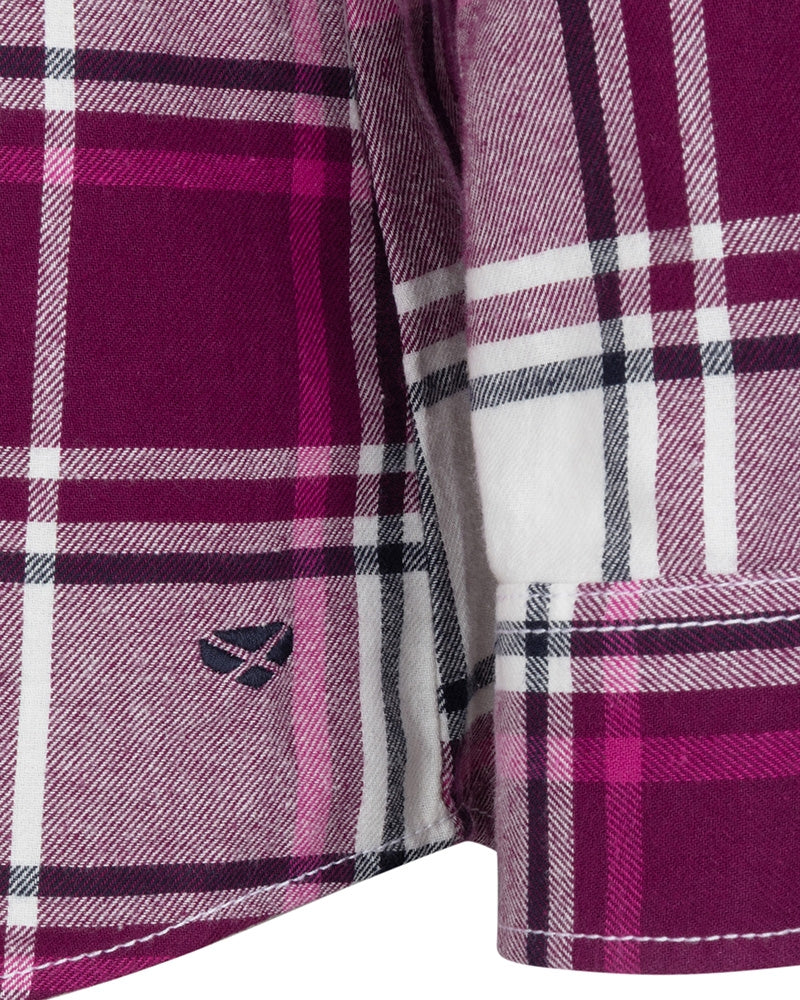 HOGGS OF FIFE Caitlyn Oversized Flannel Shirt - Women's - Berry