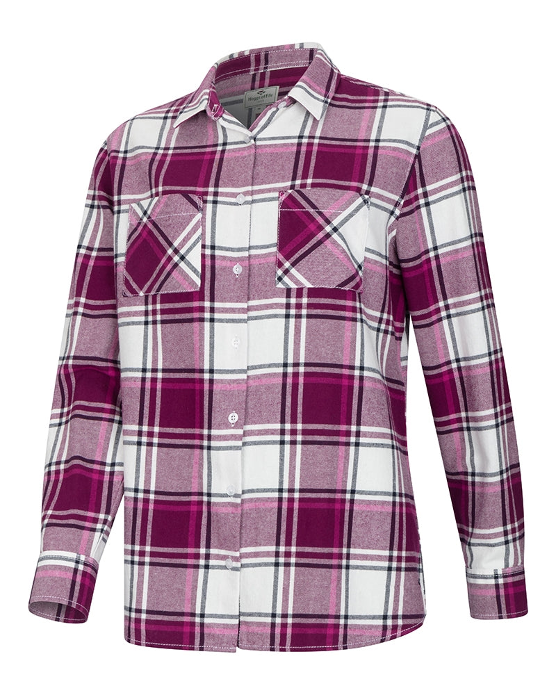HOGGS OF FIFE Caitlyn Oversized Flannel Shirt - Women's - Berry