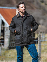 HOGGS OF FIFE Caledonia Men's Wax Jacket - Antique Olive