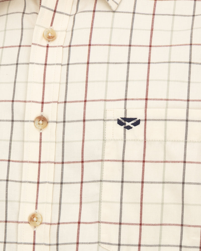 HOGGS OF FIFE Chieftain Premier Tattersall Shirt – Men's – Rust Check