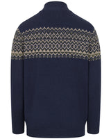 HOGGS OF FIFE Colonsay Fair Isle 1/4 Zip Pullover – Men's – Navy