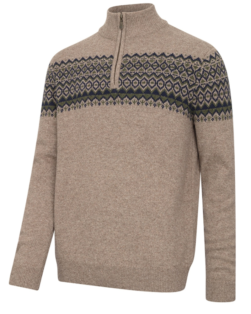 HOGGS OF FIFE Colonsay Fair Isle ¼ Zip Pullover – Men's