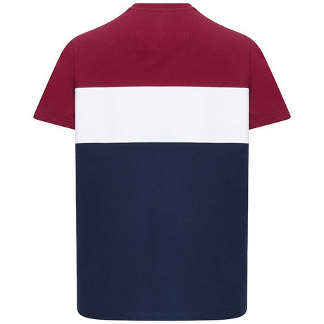 HOGGS OF FIFE Dalbeattie Colour Block T-Shirt - Men's - Burgundy, Navy & White