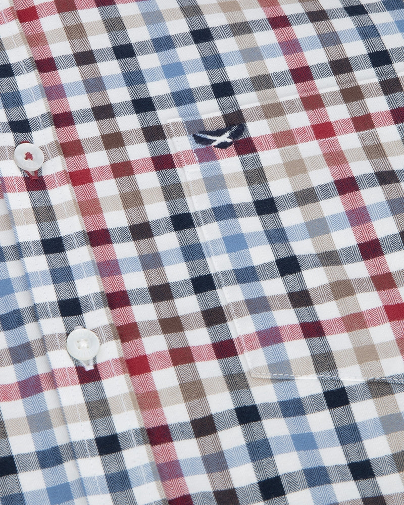 HOGGS OF FIFE Douglas Twill Shirt - Mens - Navy/Red/Olive