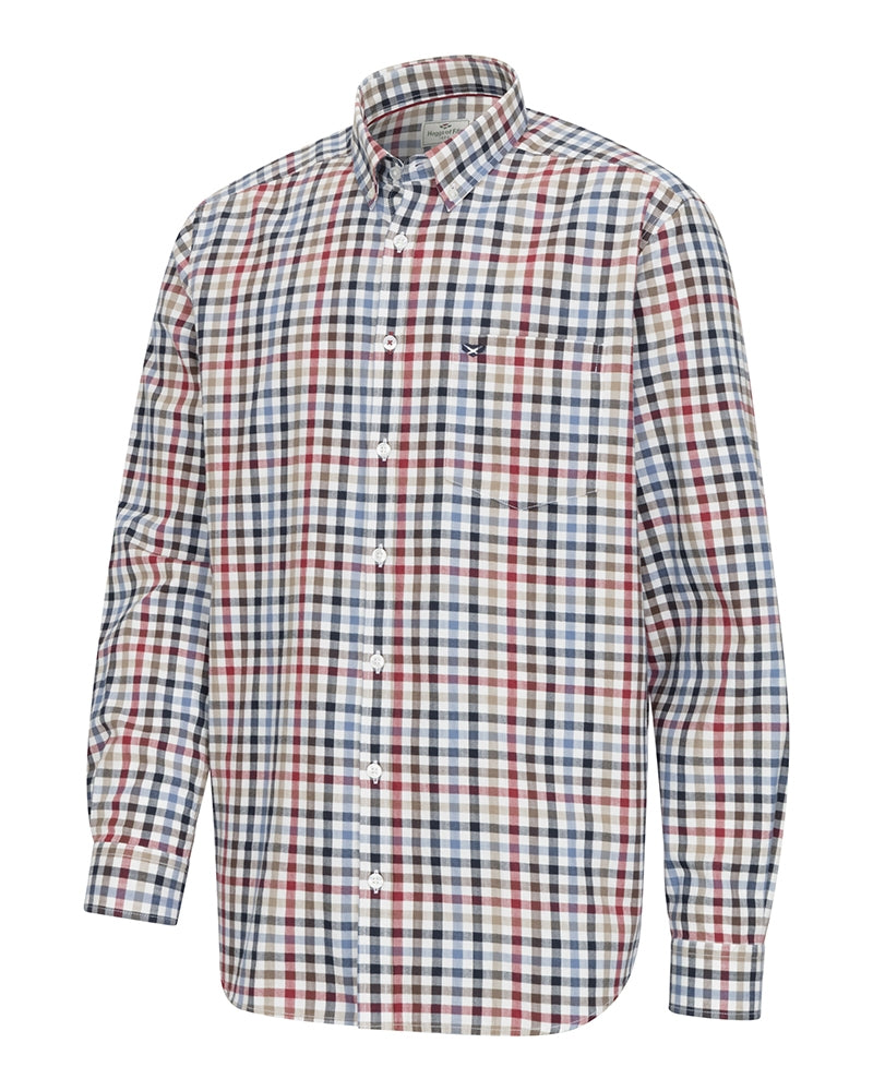 HOGGS OF FIFE Douglas Twill Shirt - Mens - Navy/Red/Olive