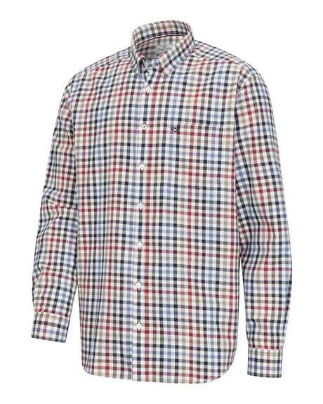 HOGGS OF FIFE Douglas Twill Shirt - Mens - Navy/Red/Olive