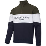 HOGGS OF FIFE Dumfries 1888 1/4 Zip Sweatshirt - Men's - Forest, Navy & White