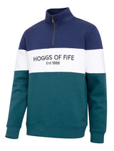 HOGGS OF FIFE Dumfries 1888 1/4 Zip Sweatshirt - Men's - Nordic Blue / Meditteranea