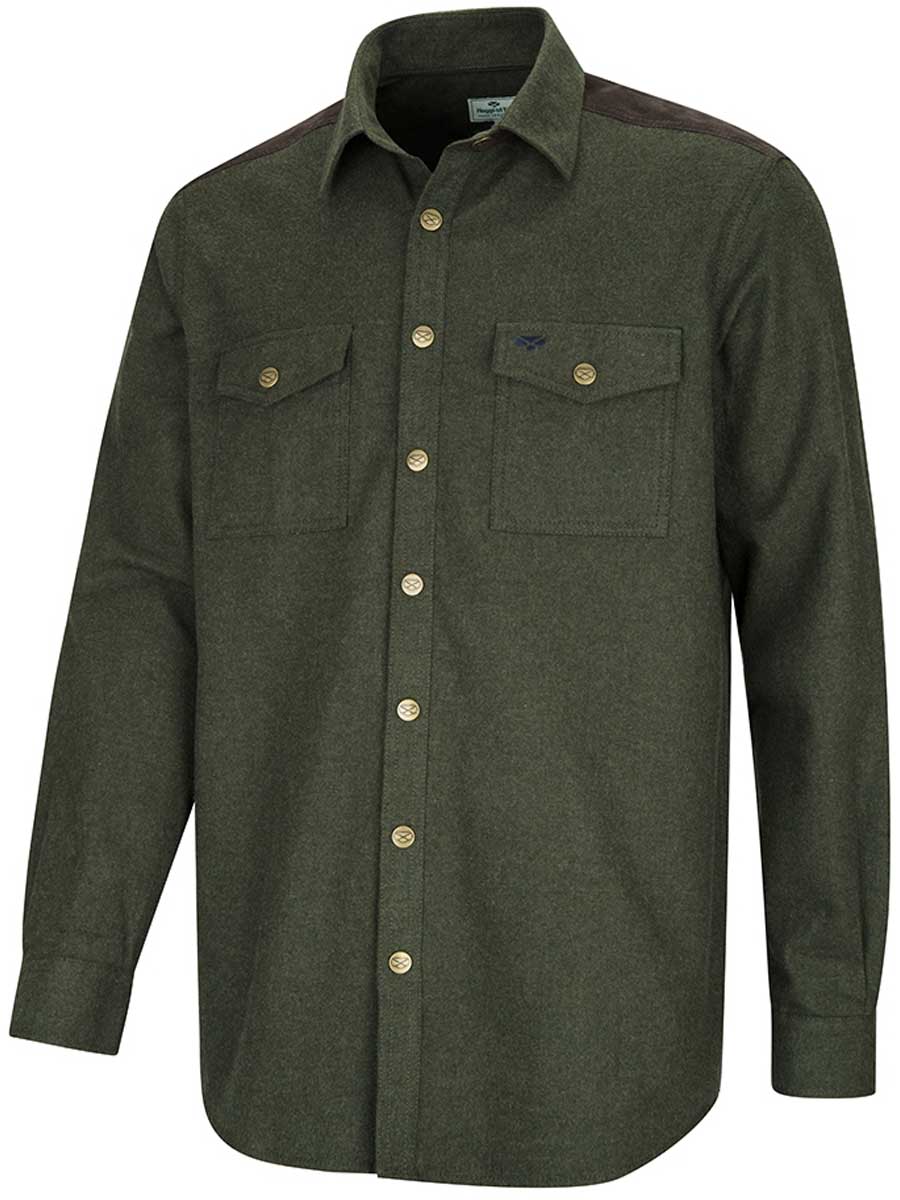 HOGGS OF FIFE Dunvegan Flannel Shirt - Mens - Loden