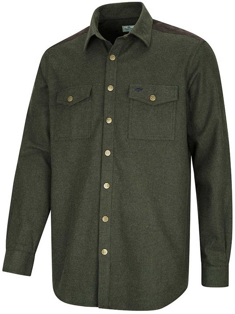 HOGGS OF FIFE Dunvegan Flannel Shirt - Mens - Loden