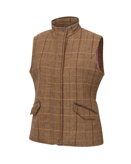 HOGGS OF FIFE Eden Technical Tweed Gilet - Women's - Bracken/Blackberry