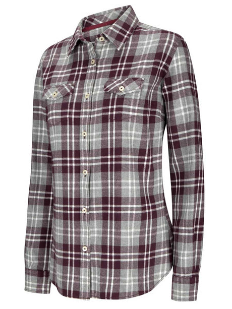 HOGGS OF FIFE Eilidh Flannel Shirt - Women's - Marled Merlot