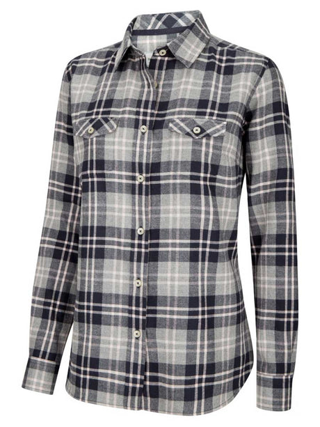 HOGGS OF FIFE Eilidh Flannel Shirt - Women's - Marled Navy