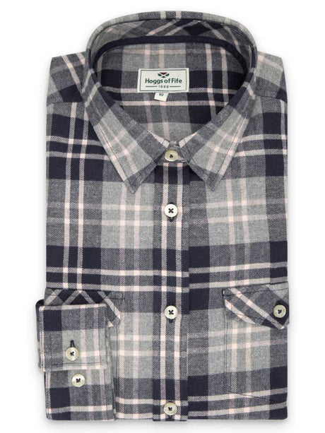 HOGGS OF FIFE Eilidh Flannel Shirt - Women's - Marled Navy