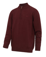 HOGGS OF FIFE Falkirk 1/4 Zip Pullover – Men's – Berry Red