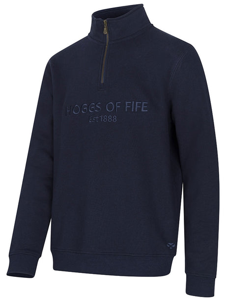 HOGGS OF FIFE Galloway 1888 Plain 1/4 Zip Sweatshirt - Men's - Navy