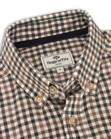 HOGGS OF FIFE Garvock Cotton Twill Herringbone Check Shirt – Men's – Brown/Green