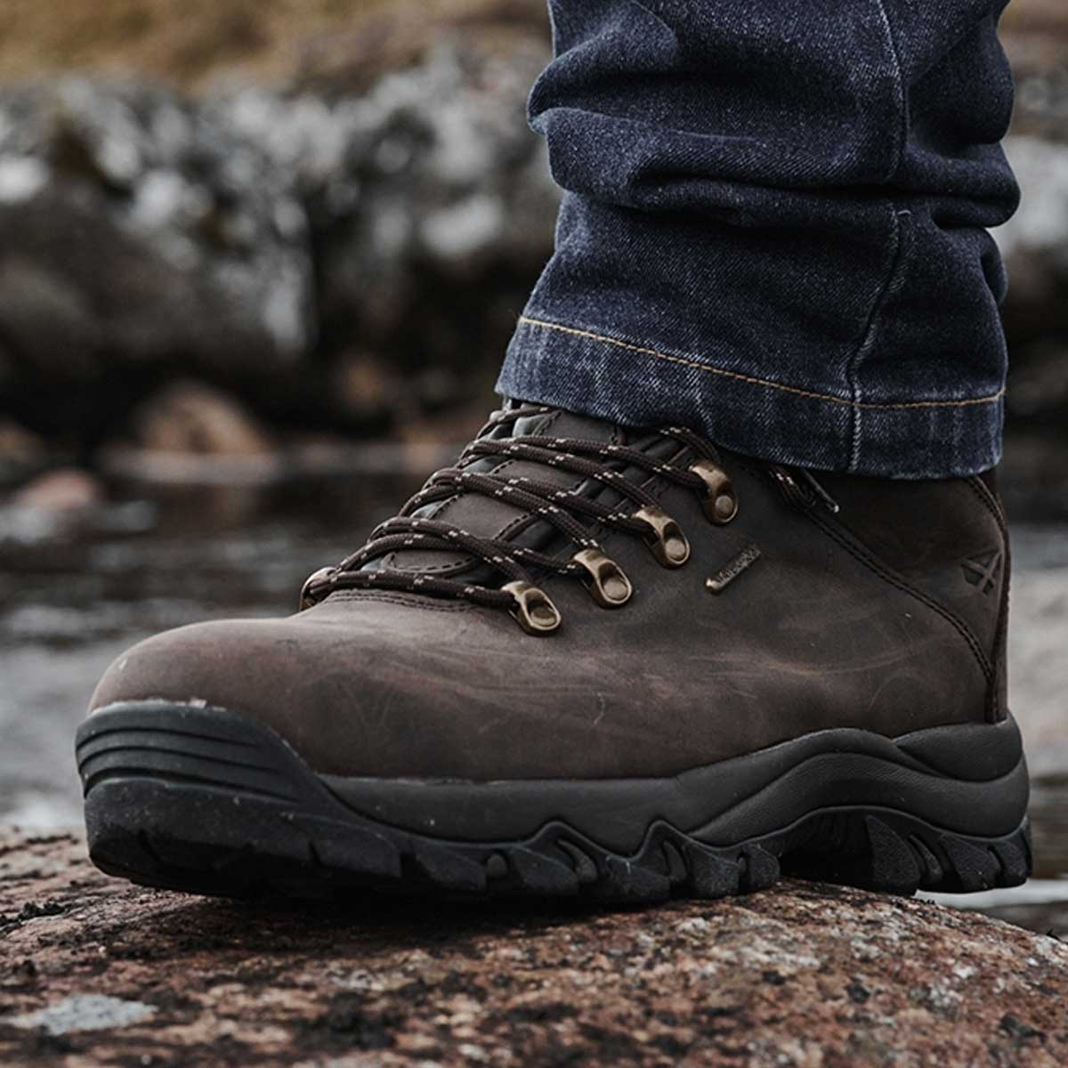 HOGGS OF FIFE Glencoe Waxy Leather W/P Trek Boots - Brown