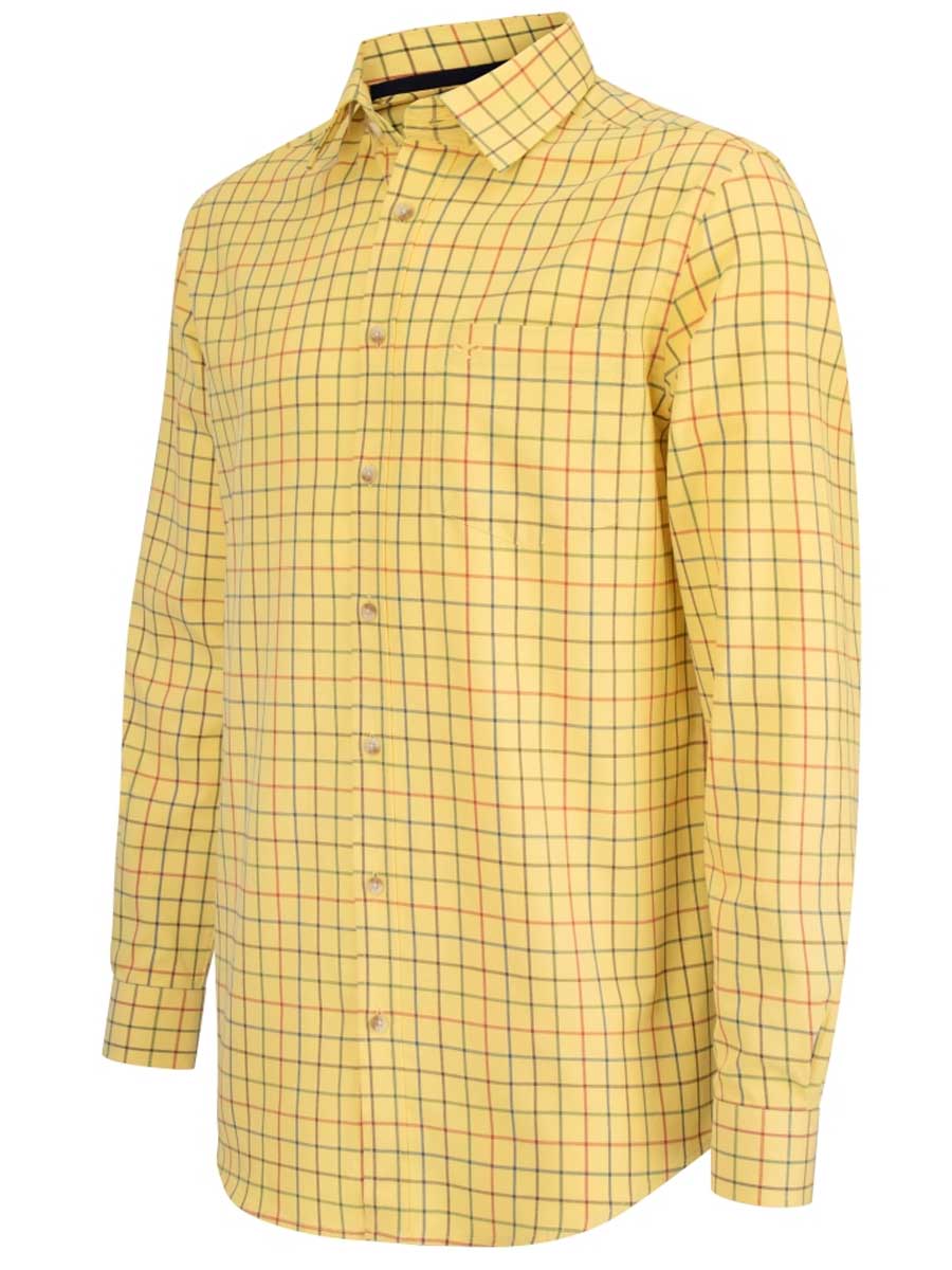 HOGGS OF FIFE Governor Premier Tattersall Shirt - Mens - Gold Check