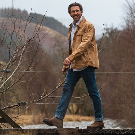 HOGGS OF FIFE Huntly Waxed Canvas Utility Overshirt - Mens - Tan