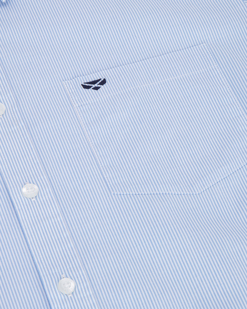 HOGGS OF FIFE Ingliston Stretch Stripe Shirt - Mens - Blue/White