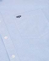 HOGGS OF FIFE Ingliston Stretch Stripe Shirt - Mens - Blue/White