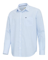 HOGGS OF FIFE Ingliston Stretch Stripe Shirt - Mens - Blue/White