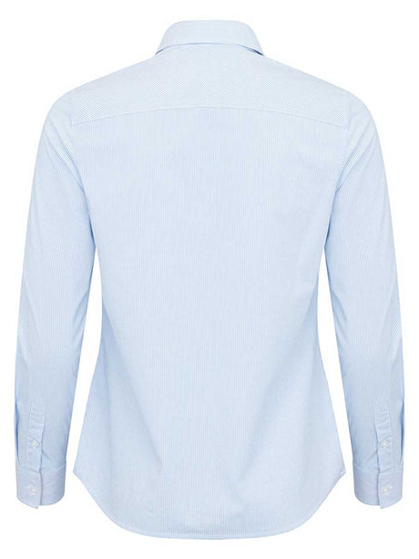 HOGGS OF FIFE Ingliston Stretch Stripe Shirt - Womens - Blue/White