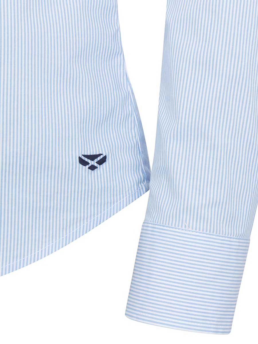 HOGGS OF FIFE Ingliston Stretch Stripe Shirt - Womens - Blue/White