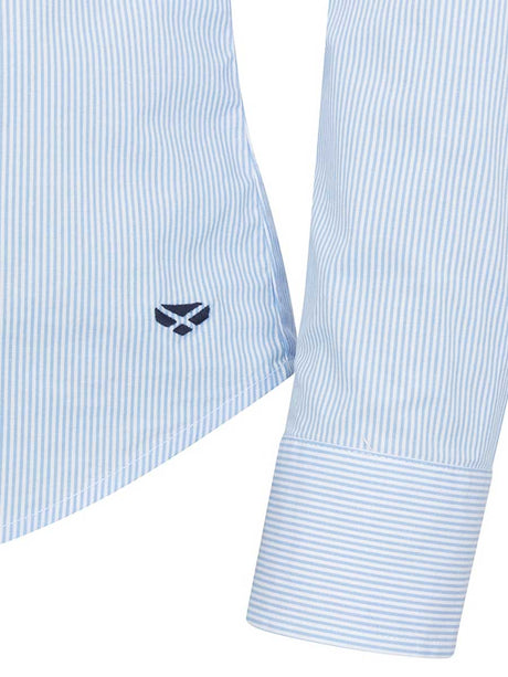 HOGGS OF FIFE Ingliston Stretch Stripe Shirt - Womens - Blue/White