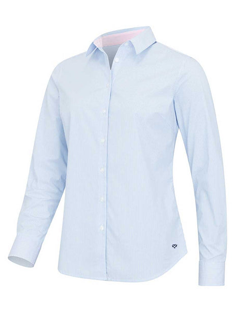 HOGGS OF FIFE Ingliston Stretch Stripe Shirt - Womens - Blue/White