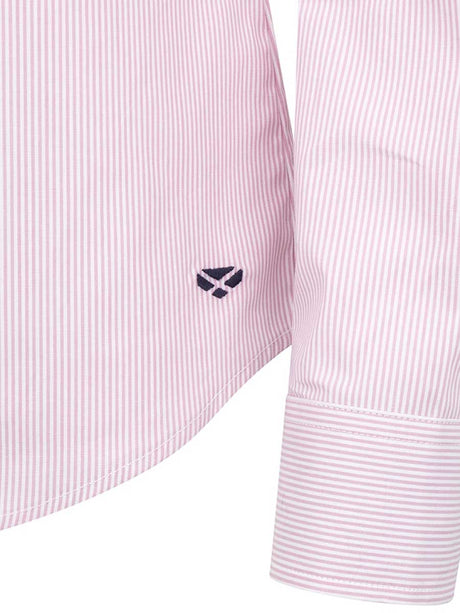 HOGGS OF FIFE Ingliston Stretch Stripe Shirt - Womens - Pink/White