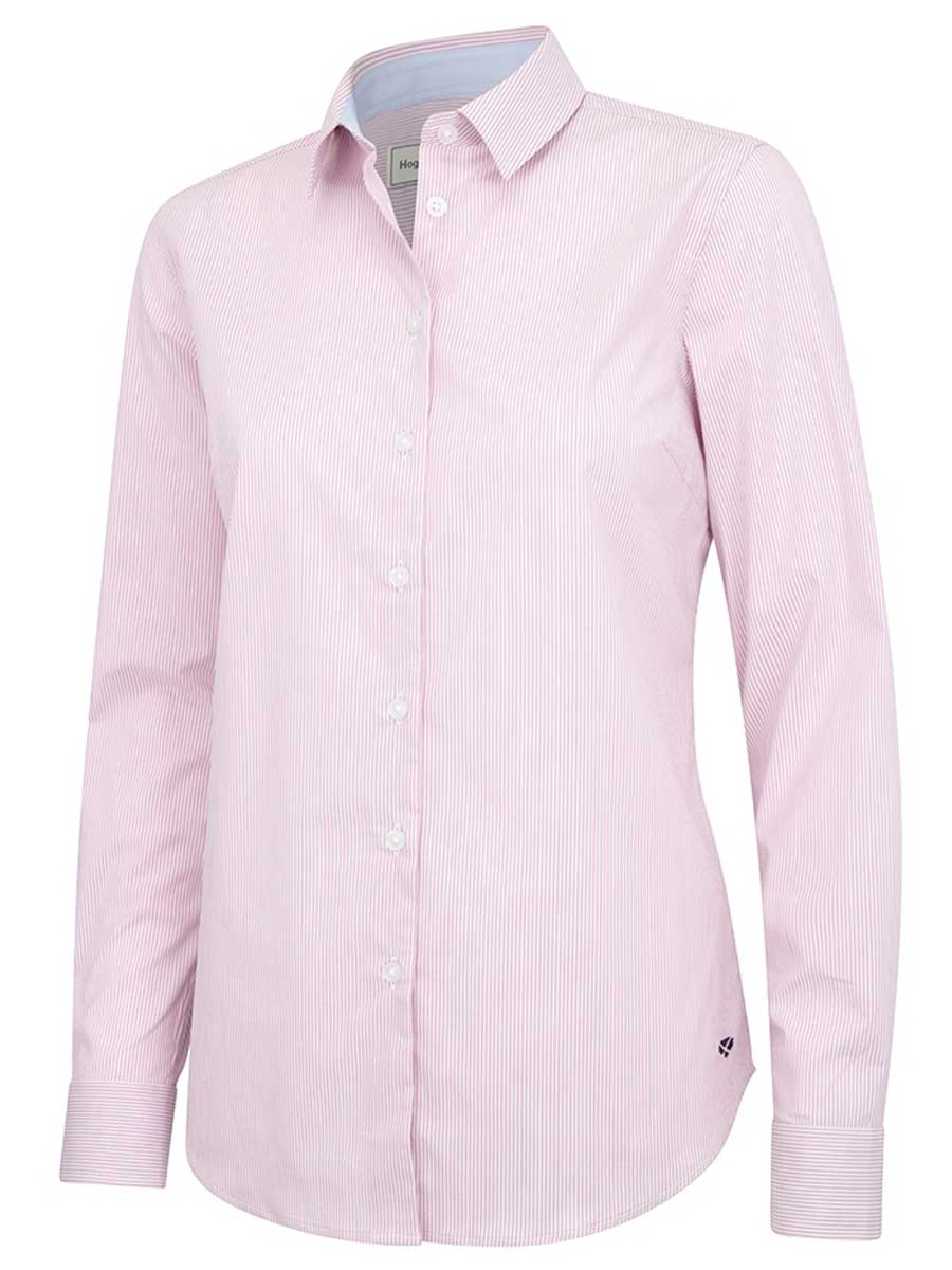 HOGGS OF FIFE Ingliston Stretch Stripe Shirt - Womens - Pink/White