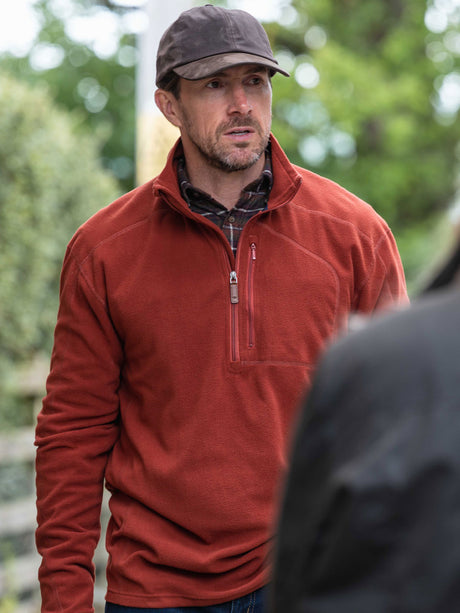 HOGGS OF FIFE Islander Techpro 1/4 Zip Sweatshirt - Men's - Burnt Henna