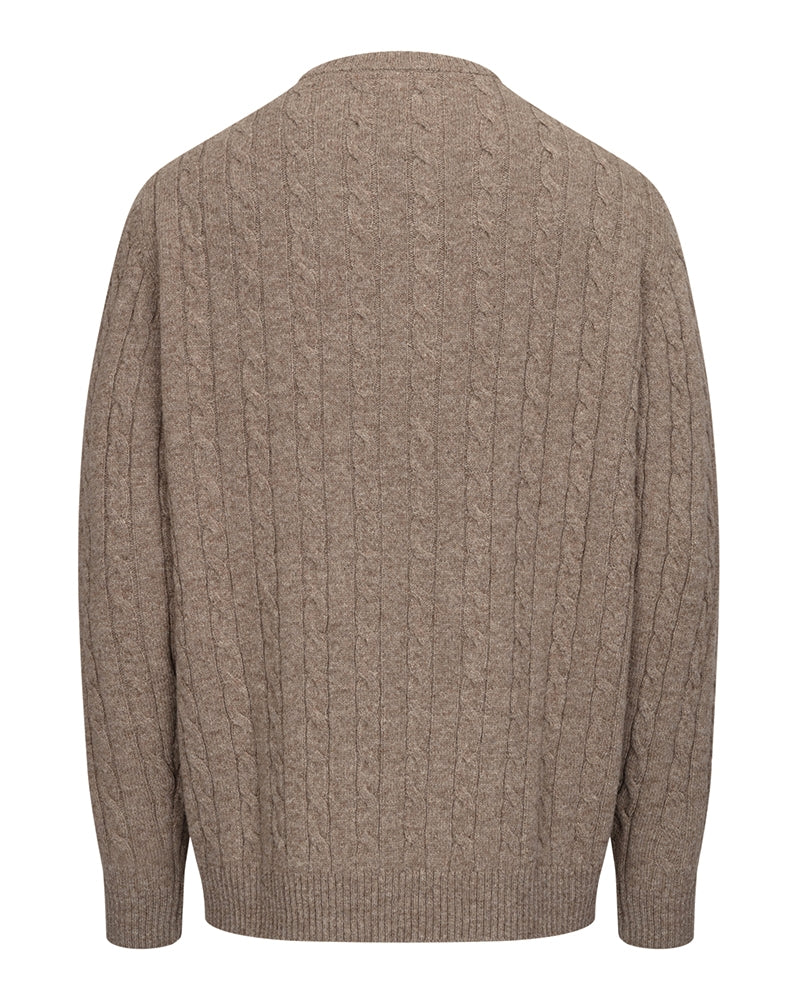 HOGGS OF FIFE Jedburgh II Cable Pullover – Men's – Oatmeal