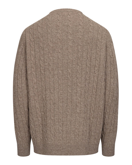 HOGGS OF FIFE Jedburgh II Cable Pullover – Men's – Oatmeal