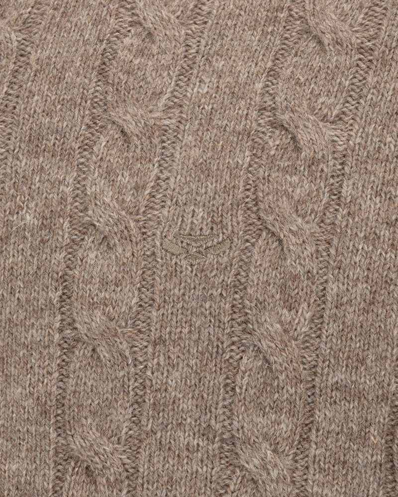 HOGGS OF FIFE Jedburgh II Cable Pullover – Men's – Oatmeal