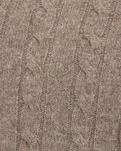 HOGGS OF FIFE Jedburgh II Cable Pullover – Men's – Oatmeal