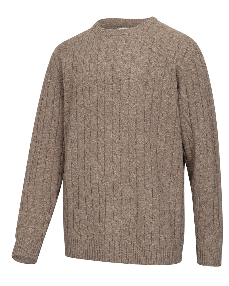 HOGGS OF FIFE Jedburgh II Cable Pullover – Men's – Oatmeal