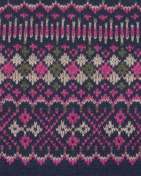 HOGGS OF FIFE Jura Fair Isle Crew Neck Pullover - Women's - Navy