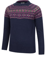 HOGGS OF FIFE Jura Fair Isle Crew Neck Pullover - Women's - Navy