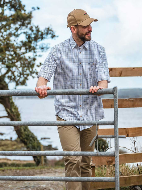 HOGGS OF FIFE Kessock Short Sleeved Tattersall Shirt - Mens - Red / Blue / Green Check