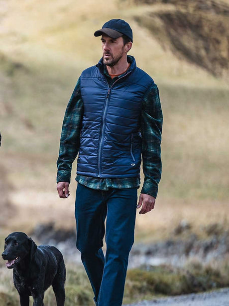 HOGGS OF FIFE Kingston Rip-Stop Gilet - Mens - Navy / Merlot