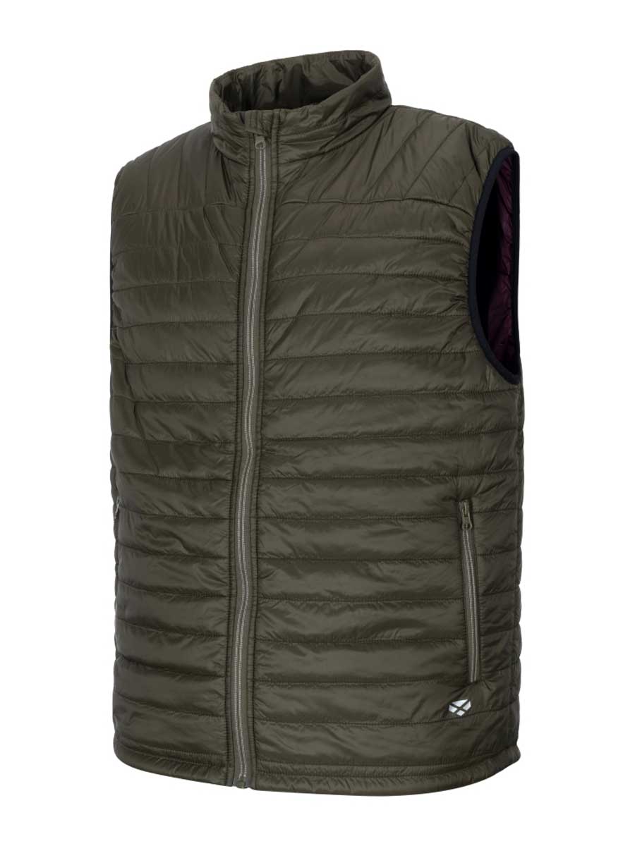 HOGGS OF FIFE Kingston Rip-Stop Gilet - Mens - Olive / Merlot