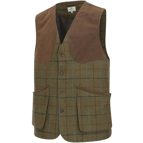 HOGGS OF FIFE Kingussie Technical Tweed Field Waistcoat - Mens - Green/Blue