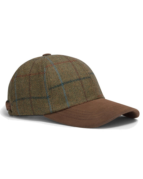 HOGGS OF FIFE Kingussie Tweed Baseball Cap - Green/Blue